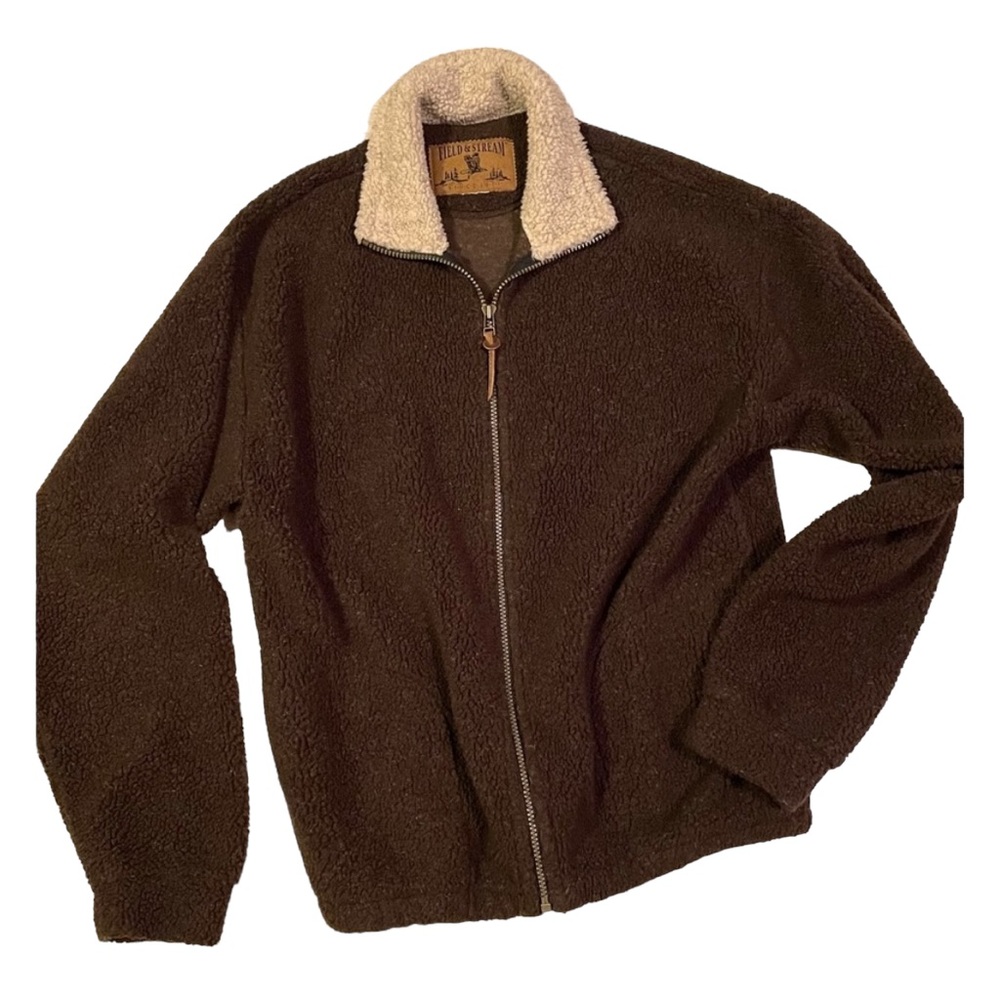 Vintage Field & Stream Brown Sherpa Zip Up Jacket